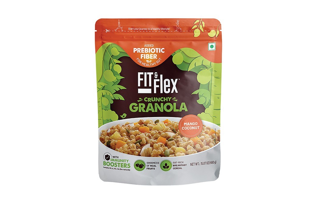 Fit & Flex Crunchy Granola Mango Coconut   Pack  450 grams